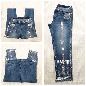 SoHo boyfriend ankle jeans with silver flecks
